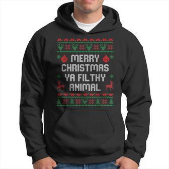 Merry Christmas Animal Filthy Ya Xmas Family Pajama Hoodie - Thegiftio UK