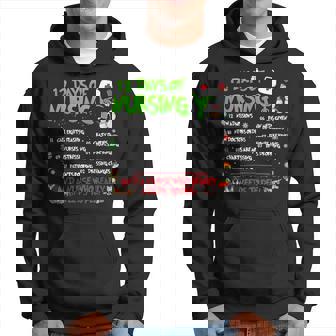Nurses Merry Christmas 12 Days Of Nursing Xmas Pajamas Hoodie | Mazezy