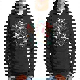 Santa Riding Eagle Usa Flag Christmas Hoodie | Mazezy