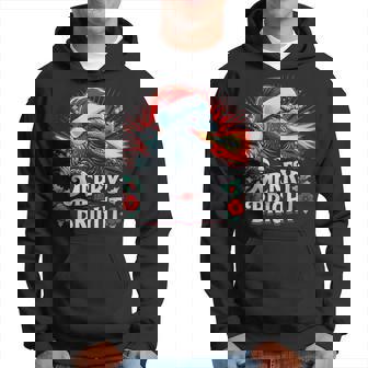 Santazilla Japanese Monster Kaiju Merry And Bright Christmas Hoodie - Thegiftio UK