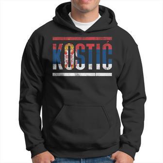 Serbian Last Name Kostic With The Flag Of Serbia Kapuzenpullover - Geschenkecke