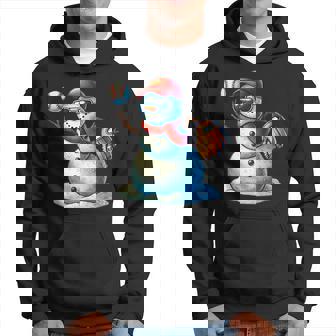 Snowman Playing Baseball As Pitcher Boys Ns Christmas Hoodie - Monsterry