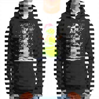 Tennis Snowman Tennis Player Santa Hat Christmas Hoodie - Thegiftio