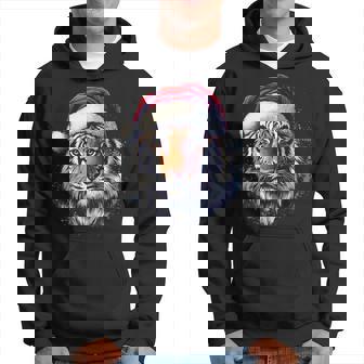 Tiger Santa Hat Zookeeper Tiger Lover Christmas Pajama Hoodie | Mazezy