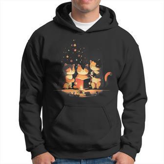 Weihnachtskatze Katze Süßer Hut Kunst Illustration Kapuzenpullover - Geschenkecke