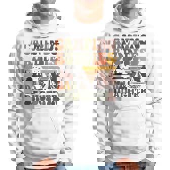 Camping Buddies Dad And Daughter Retro Campfire Hoodie - Monsterry