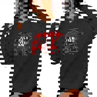 Adela Bear Custom Red Buffalo Plaid Christmas Pajama Women's Hoodie - Monsterry