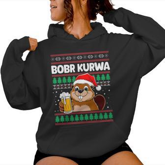 Bòbr Kurwa Bober X Xmas Christmas Beer Kurwa Bober Xmas Beer Kapuzenpullover für Damen - Geschenkecke