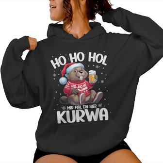 Bòbr Kurwa Christmas Jumper Polish Beer Bober Xmas Kurwa Red Kapuzenpullover für Damen - Geschenkecke