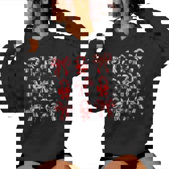 Candy Cane Christmas Coquette Holiday Christmas Women Women Hoodie - Thegiftio UK