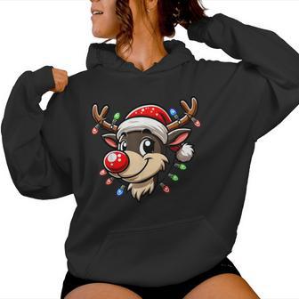 Christmas Children Reindeer Red Nose Xmas Kapuzenpullover für Damen - Geschenkecke