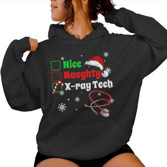 Christmas Nice Naughty X-Ray Tech Scrub Top Men Women Women's Hoodie - Monsterry