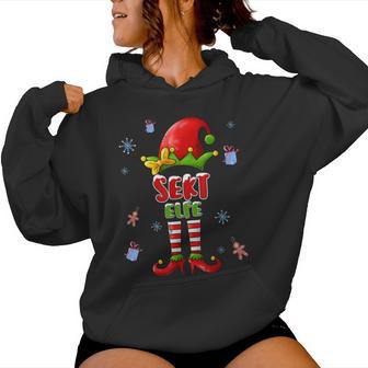 Christmas Outfit Sparkling Wine Elf Christmas Kapuzenpullover für Damen - Geschenkecke