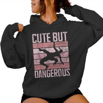 Cute But Dangerous Wrestle Wrestling Wrestler Girl Grappling Women Hoodie | Seseable UK