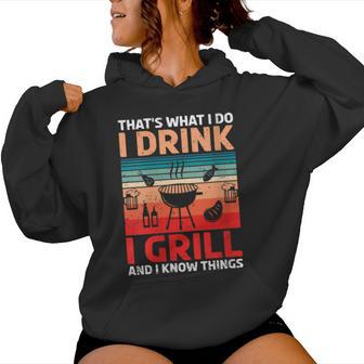 Damen Bbq Beer Freedome Das Ist Was Ich Trinke Und Weiß Dinge Mit-Ausschnitt Kapuzenpullover für Damen - Geschenkecke