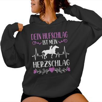 Dein Houfschlag Ist Mein Herzschlag Pferdede Girls' Kapuzenpullover für Damen - Geschenkecke