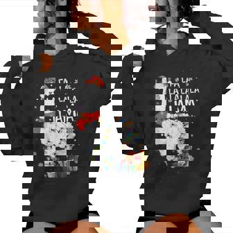 Fa La La Llama Christmas Lllama Lover Xmas Pajamas Women Hoodie | Seseable CA