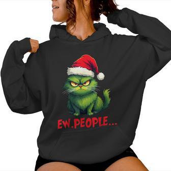 Christmas Cat Ew People Meowy Cat Lovers Kid Women Hoodie - Thegiftio UK