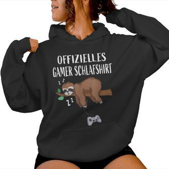 Gamer Pyjamas Sloth Gamingideo Player Kapuzenpullover für Damen - Geschenkecke