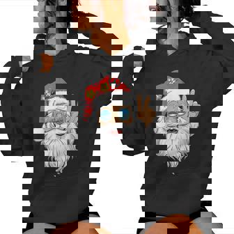Groovy Santa Hippie Peace Christmas Girls Xmas Hippie Women Hoodie - Thegiftio UK