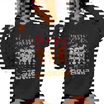 Hangin With My Cookies Gingerbread Christmas Teacher Women Hoodie | Seseable UK