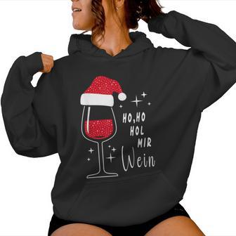 Ho Ho Hol Mir Wine Christmas Outfit Santa Hat Fun Xmas Kapuzenpullover für Damen - Geschenkecke