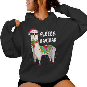 Llama Alpaca Christmas Fleece Navidad Kapuzenpullover für Damen - Geschenkecke