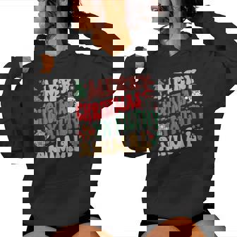 Merry Christmas Animal Filthy Ya Groovy Xmas Pajama Retro Women Hoodie - Thegiftio UK