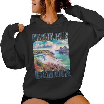 Retro Niagara Falls Californiaintage Rivers Canada Trip Kapuzenpullover für Damen - Geschenkecke