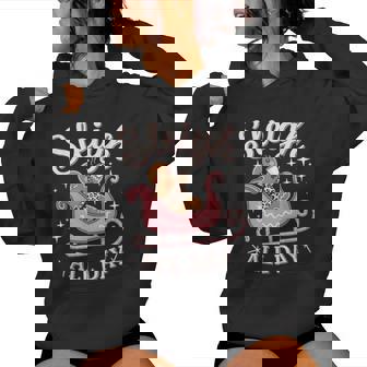 Sleigh All Day Pink Bougie Christmas Gingerbread Girl Women Hoodie | Seseable UK