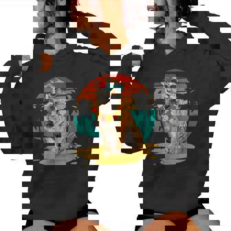 Vintage Tiger Wearing Sunglasses Hawaii Summer Men Women Women's Hoodie - Monsterry