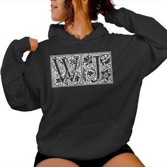 Wj Initialen W J Name Nachname Onomastics Onomatology Kapuzenpullover für Damen - Geschenkecke