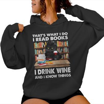 Women's Das Lese Ich Bücher Trinke Wein Und Ich Weiß Dinge Kapuzenpullover für Damen - Geschenkecke