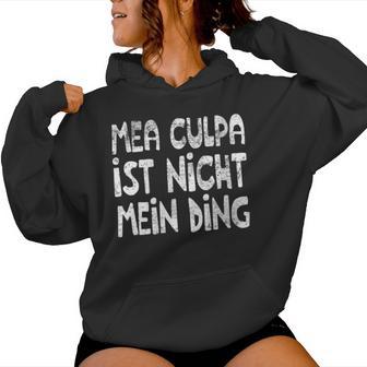 Women's Mea Culpa Ist Nicht Mein Ding Schröder Satire Ex Chancellor Kapuzenpullover für Damen - Geschenkecke