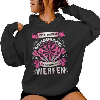 Women's Reichet Mir Dartpflights Ihr Jester Die Queen Will Throw Kapuzenpullover für Damen - Geschenkecke