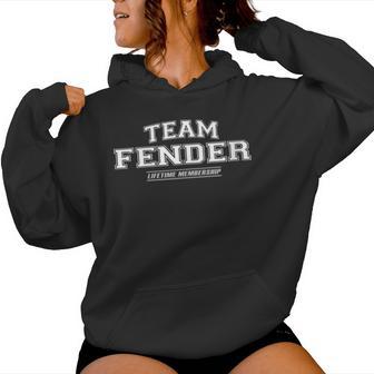 Women's Team Fender Proud Surname Last Name With-Neck Kapuzenpullover für Damen - Geschenkecke