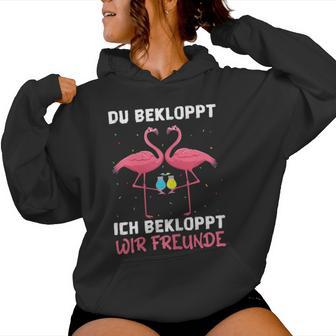 Women's Wine Sparkling Wine Prosecco Du Bekloppt Ich Bekloppt Wir Friends S Kapuzenpullover für Damen - Geschenkecke