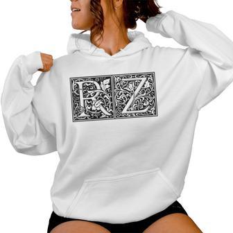 Rz Initials R Z Name Surname Onomastics Onomatology Gray Kapuzenpullover für Damen - Geschenkecke