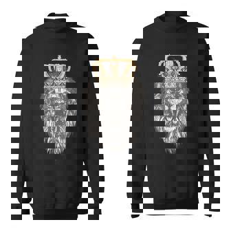 Animal King Portrait Crown Lion Sweatshirt - Monsterry