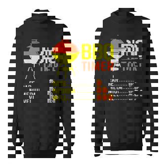 BBQ Timer Barbecue Beer Chart Grill Cooking Time Sweatshirt - Monsterry