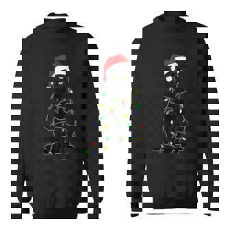 Black Cat Santa Christmas Family Matching Pajamas Xmas Sweatshirt - Seseable