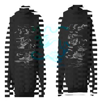 Blue Green Sea Serpents Snakes Dragons Marine Reptile Lovers Premium Sweatshirt - Monsterry