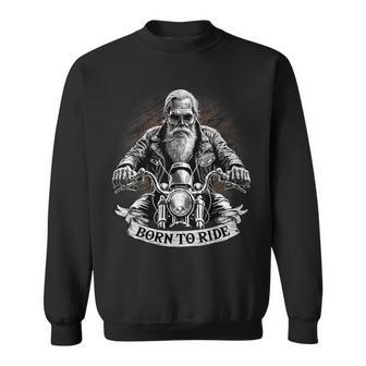 Born To Ride Biker Motorcyclist Slogan Sweatshirt - Geschenkecke