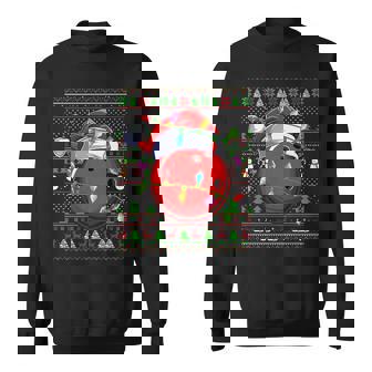 Bowling Ball Lover Matching Santa Ugly Bowling Christmas Premium Sweatshirt - Monsterry