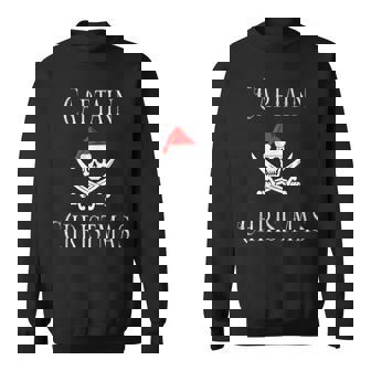 Captain Christmas Holiday Pirate Skull Santa Hat Boating Tank Top Sweatshirt - Monsterry