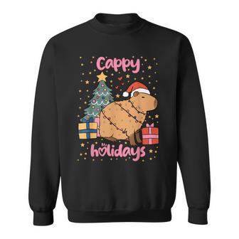 Capybara Capy Christmas Xmas Santa Hat Pajama Rodent Animal Sweatshirt - Thegiftio UK