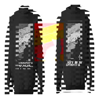 Cat Fireworks Happy New Years Eve Party Pajamas NYE Sweatshirt - Monsterry