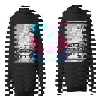Cherry Blossom River View Nature Inspired Breathtaking Sweatshirt - Monsterry