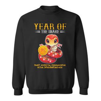 Chinese Year Of Snake 2025 Zodiac Sign Happy Lunar New Year Sweatshirt - Monsterry