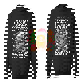This Is My Christmas Pajama Capybara Xmas Pjs Sweatshirt - Monsterry